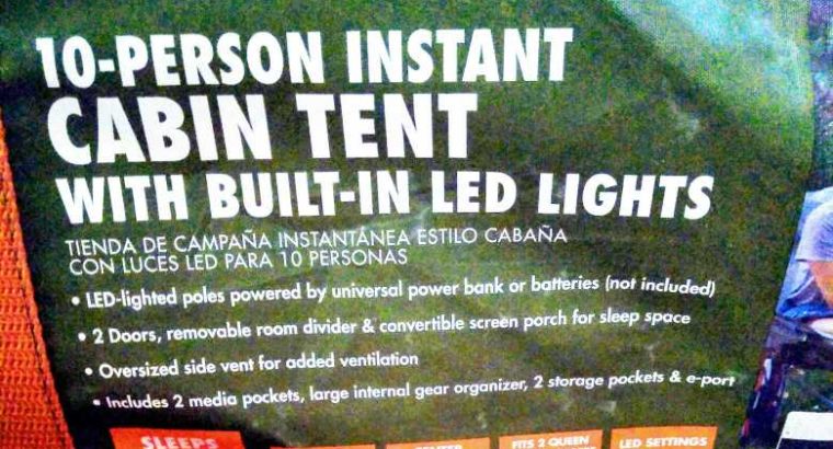 10 Person Cabin Tent with LED Lighting