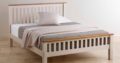 Rustic White Painted Oak Solid Wood Single Double King Queen Size Bed