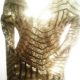 EMPIRE GOLD AND BLACK SEQUIN DRESS