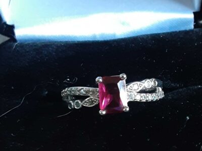Pink Cz Solitaire Ring
