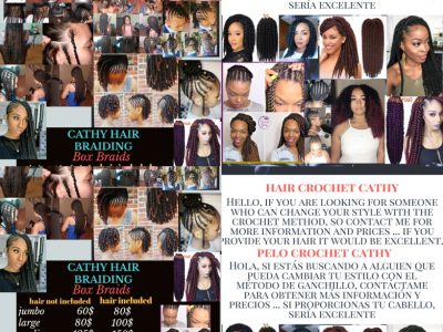 Box braiding  and crochet hair services