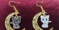 Sailor moon earrings luna Artemis moon mom fashion cat lover cats