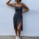Dresses 2020 Sundress Summer Women Causal Polka Dot Sleeveless High Pleated elastic waist V-Neck Bea