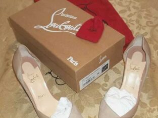 CHRISTIAN LOUBOUTIN-SkinColor Tac Clac size US 8 EUR 38 HEELS~RED BOTTOM Shoes