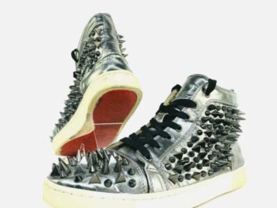 Christian Louboutin Sneakers Mens 43 US 10 Spike Stud High-Top Shoe Red Bottoms