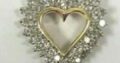 14kt yellow gold diamond heart necklace