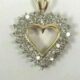 14kt yellow gold diamond heart necklace