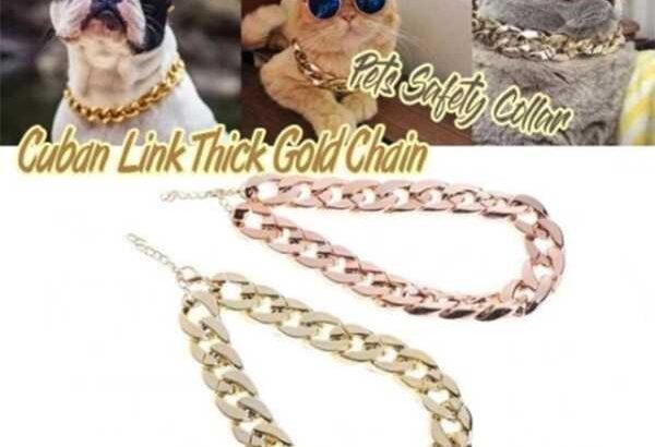 Cuban Thick Chunk Chain Necklace | Dog Safety Collar | Pets Jewelry