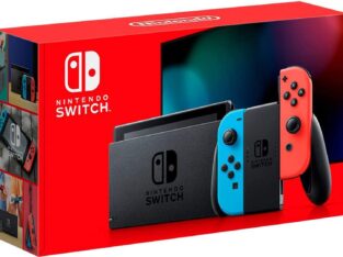 Nintendo Switch with Neon Blue and Neon Red Joy