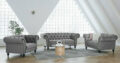Velvet Fabric Sofa Chesterfield Style Modern Couch