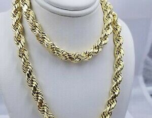 Real Gold 10k Rope Necklace Mens Chain 8mm 18″-30″