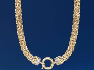 18″ Natural Diamond Accent Unique Byzantine Chain