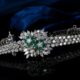 Piaget 1960s Platinum Marquise Diamond Emerald Flo