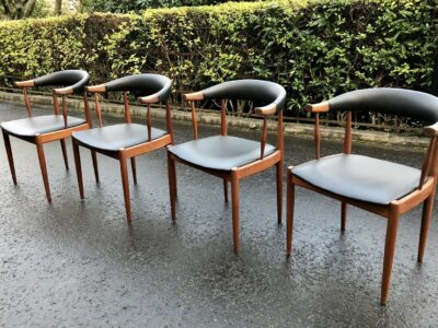 Vintage Danish cowhorn teak dining chairs