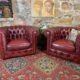 Pair of Vintage Chesterfield Leather Tub Lounge Ar
