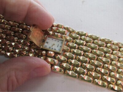 Large 14k Gold Bracelet Watch circa 1960 Updated