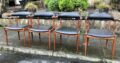 Vintage Danish cowhorn teak dining chairs