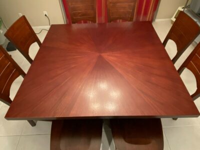 60″ Dining Room Square Table 8 Beefy 100% Wood Cha