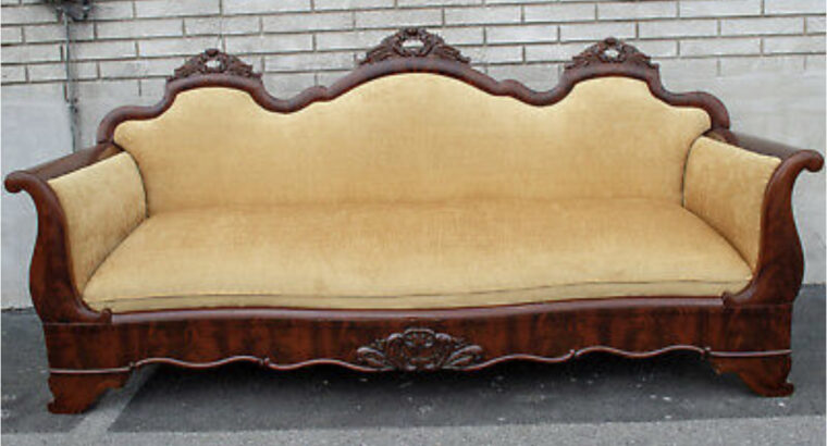 Mahogany American Empire Sofa Antique 19th Century
