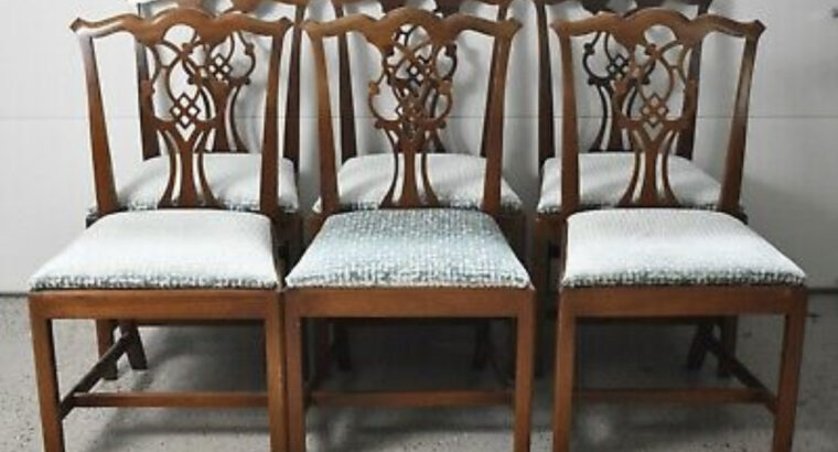 CRAFTIQUE Chippendale Mahogany Dining Room Chairs,