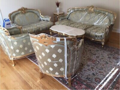 Living Room Set Sofa Loveseat 2 Chairs With 3 Tabl