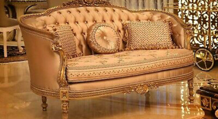 NEW French Louis XV Style Gold Beige Champagne Tuf