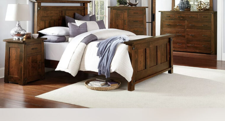 Luxury Amish Bedroom Set 5-Pc. Rustic Arts and Craft