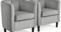 Set of 2 Velvet Armchair Modern Contemporary Accen