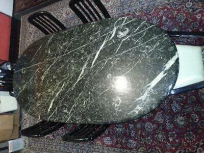 Italian Oval Marble Table With 6 Chairs.. Imported