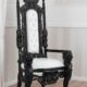 Throne Lion Dark Baroque style royal armchair blac