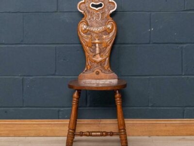 ANTIQUE 19thC HALL OAK CHAIR FROM THE FOUDROYANT,