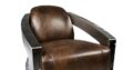 Aviator Style Armchair In Leather Vintage Leather