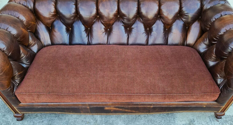 Chesterfield Tufted Distressed Leather Sofa by WES