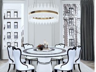 NEW White 1.5M Marble Dining Table w/ Chair