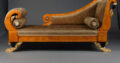 Empire Schwanen Carved Chaise Longue in an antique