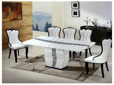 NEW Elegant White 1.8M Marble Dining Table/4 Chair