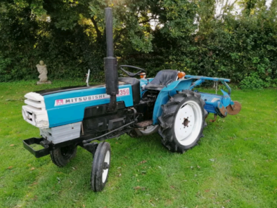mitubishi d2350 compact tractor with rotavator