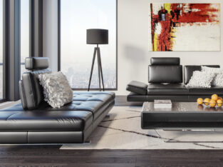 LEATHER SOFA AND LOVESEAT SET