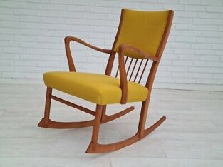 70s, Danish rocking chair, KVADRAT wool, reuphols