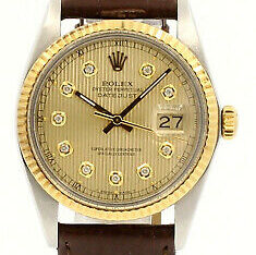 Mens ROLEX Oyster Perpetual Datejust 36mm Gold Tux