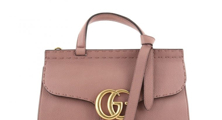 Gucci GG Marmont Top Handle Bag Leather Small Pink